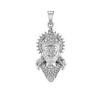 Tongari Colgante God Hanuman para hombres y mujeres, medallón de plata pura del Señor Bajrang Bali para buena salud y riqueza, colgante Ram Bhakt Hanuman (32 mm), mediano, plata de ley, sin piedra