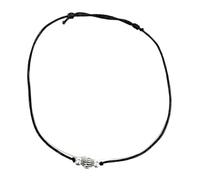 Tongari Pulseras Nazariya de plata pura 925 con cristal negro y cuentas de plata para diseño unisex, plata de ley, sin piedras preciosas, Free, Plata de ley, No es una piedra preciosa