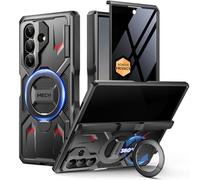 TONGATE 360° Spin Magnetic Stand for Z Fold 7 Case with Privacy Screen Protector, [Compatible with Magsafe] [Anti Spy] [360° Ring Holder]Full-Body Shockproof Case for Samsung Galaxy Z Fold 7, TiBlack
