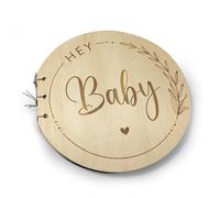 Tongboke Libro de Visitas Hey Baby, Libro de Visitas para Baby Shower con Tapa de Madera, Libro Recuerdos Bebe, Libro Firmas Bautizo, Baby Shower, Libro de Firmas, Recuerdos Baby Shower Niño