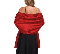 TONGFANTFL Chales y envolturas para vestidos de noche de satén para mujer, bufanda larga para invitados de boda, Rojo -, 79x28 inches
