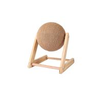 Tongfer Centro de actividades para gatos envuelto en sisal, juego de tabla de rascar y bola de madera, adecuado para dueños de gatos, clínicas veterinarias, entretener a los gatos y mantenerlos