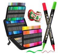 Tongfushop 120 Colores Rotuladores Acrilicos, Marcadores Acrilicos Doble Punta, Rotuladores de Pintura Acrílica para Adultos,Acrylic Markers para Pintar, Roca, Cristal, Cerámica, Plastico, Tela, Metal