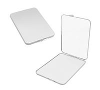 TONGIHS 1 Pieza Espejo De Viaje Portátil, para peinados, Maquillaje | 12,5×9cm,Acero inoxidable&Cristal,Resistente,Duradero,Compacto,Diseño con espejo a doble cara,Plegable,para Salidas,Viajes