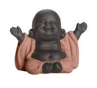 TONGIHS 1 Pieza Estatua Boudha Rieur, Adorno Escultura de Té, Laughing Maitreya Buddha, Estatua de Buda, Decoración Zen y Feng Shui, Adornos Decorativos para Hogar, Mesa de Té, Jardín Zen (Rosa)