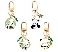 TONGIHS 4 Piezas Llaveros, Llavero Panda, llavero dorado, Metales Llaveros, Material de Aleación de Zinc, Accesorio para Llaves, Bolsos y Mochilas de Hombres y Mujeres (Longitud aproximada: 6,3 cm)