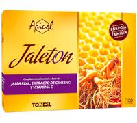 Jalea Real y Ginseng Apicol Jaleton | Energía Positiva con Jalea Real y 10-HDA | Extracto 5:1 de Raíz de Ginseng Coreano IL HWA | Vitamina C Incorporada | Contiene 20 Ampollas | TONGIL