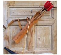 TongNS1 Carcaj De Flecha Vintage De Cuero Medieval, Soporte De Arco Cosplay,Archer Hunter Props,Hunt Shoot Bag para Adultos,Solo El Paquete No Contiene Flechas,DecoracióN De Correa Cruzada Brown