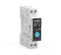 TONGOU DIY 1P+N Hutschriene WiFi Smart Switch | 25A WLAN Relé Inteligente | App iOS/Android | TUYA/Smart Life Control Remoto | Para Casa Inteligente | Con Metraje | Control por Voz y Cronometraje