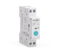 TONGOU DIY 1P+N Hutschriene WiFi Smart Switch - 40A WLAN Relé Inteligente - Control Remoto por App TUYA/Smart Life para iOS/Android - Para Hogar Inteligente - Control por Voz y Cronometraje
