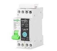TONGOU Interruptor magnetotérmico, curva B, In25A, 1P+N Smart Interruptor wifi Din con control remoto a través de la aplicación TUYA Smart Life, compatible con Alexa, protección contra cortocircuitos