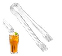 Tongs for Serving Food | Clear Kitchen Utensils - Fruit Desserts Appetizer Candy Barbecue Ice Buffet, 16x3.5cm/6.3x1.38 inches