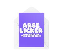 Tongue in Peach Divertida tarjeta de promoción - Tarjeta de nuevo trabajo - Culo Licker Felicidades por la promoción - Divertidas tarjetas de colegas - CBH1932