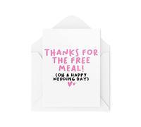 Tongue in Peach Divertidas tarjetas de boda - Gracias por la comida gratis - Tarjetas de recién casados - Tarjeta de recién casados - Tarjetas de novia novio mejor amiga - Broma boda - CBH1575