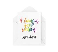 Tongue in Peach Divertidas tarjetas de boda LGBTQ+ - Una fabulosa boda queer - Tarjetas de recién casados - Tarjeta de boda no binaria - CBH1574