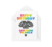 Tongue in Peach Divertidas tarjetas de cumpleaños del perro - Intentará recordar lamer mi trasero después - Tarjetas divertidas para dueños de perros - Tarjetas para mascotas - CBH1775