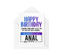 Tongue in Peach Divertidas tarjetas de cumpleaños groseras | Novedad Humor Tarjeta de felicitación Tarjeta de broma Cupón Esposa Novia Cumpleaños Gay LGBTQ Marido Novio Bromas | CBH915