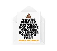 Tongue in Peach Divertidas tarjetas de cumpleaños - Hit That Age Where You Can Ya Longer Trust A Fart - Tarjetas de broma viejas - Tarjeta de cumpleaños vieja - CBH1707