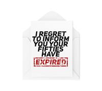 Tongue in Peach Divertidas tarjetas de cumpleaños para amigos y familiares - I Regret to Inform You Your Fifties Have Expir, tarjeta de 60 cumpleaños - CBH2027