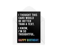 Tongue in Peach Divertidas tarjetas de cumpleaños | Pensé que esto sería mejor que una tarjeta de texto | Para ella, colega Trabajo Oficina Broma Bromas Moving Novelty | CBH593