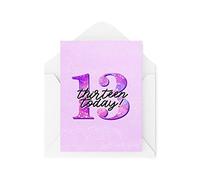 Tongue in Peach Divertidas tarjetas de felicitación novedosas | 13 hoy | Cumpleaños trece hermana hija amiga de mamá de papá broma divertida | CBH1198