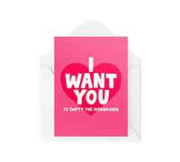 Tongue in Peach Divertidas tarjetas de felicitación novedosas | Quiero que te pongas lavavajillas | San Valentín Novio, Esposa, Esposo, Bromas Divertidas Bromas | CBH1323