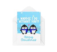 Tongue in Peach Divertidas tarjetas de Navidad novedosas | Waddle I Do Without You?! | Regalo de Navidad gay | Bromas divertidas | CBH1380
