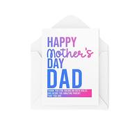 Tongue in Peach Divertidas tarjetas para el día de la madre - Feliz día de la madre para papá - Tarjetas para papá - Tarjeta de agradecimiento para papá - Padre soltero - CBH1584