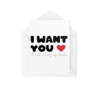 Tongue in Peach Divertidas tarjetas románticas - Tarjetas de pareja - I Want You to Stop Stealing My Hoodies - Tarjeta de novia novio - marido esposa - CBH2097
