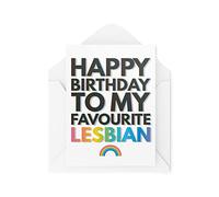 Tongue in Peach Funny Cards CBH112 - Tarjeta de felicitación de cumpleaños, para mi favorito, lesbiana, gay Pride Friend, 21st 30th 40th 50th Humour Laughter Banter Broma Fun CBH112