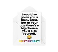Tongue in Peach Funny Cards CBH25 - Tarjeta de felicitación de cumpleaños para hermana o madre, 40, 50, 60, 70, humor ingenioso, risa, broma, grosera, ofensiva, broma