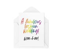 Tongue in Peach Funny LGBTQ+ CBH1572 - Tarjeta de boda lésbica, recién casados, boda gay