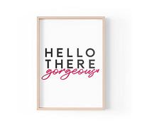 Tongue in Peach Impresión con cita divertida, impresiones para el hogar, Hello There Gorgeous | Arte estético de pared para dormitorio, pareja, esposa, tamaño A4, A3, A5, marco no incluido, PBH177
