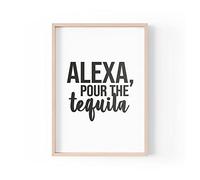 Tongue in Peach Impresión de cita divertida | Impresiones para el hogar | Alexa Pour The Tequila | Arte de pared estético para el hogar, bar, cocina, A4, A3, A5, marco no incluido, PBH68