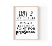 Tongue in Peach Impresión de cita divertida | Impresiones para el hogar | This Is Not A Kitchen Assembly Point Prosecco | Arte de pared estético | A4 A3 A5 *Marco no incluido* - PBH71