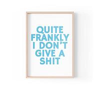 Tongue in Peach Impresión divertida con cita | impresiones para el hogar | Bastante francamente no doy una | Arte estético de pared | A4 A3 A5 * Marco no incluido* - PBH165