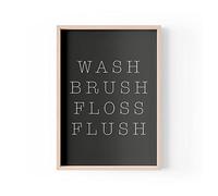 Tongue in Peach Impresión divertida con cita | impresiones para el hogar | cepillo de lavado con hilo dental | arte estético de pared de baño | A4 A3 A5 * marco no incluido* - PBH175