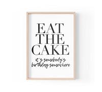 Tongue in Peach Impresión divertida con cita | impresiones para el hogar | Eat The Cake | Arte estético de pared de cocina | A4 A3 A5 * Marco no incluido* - PBH182