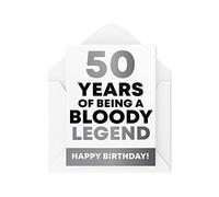 Tongue in Peach Tarjeta de felicitación de cumpleaños 50 con texto en inglés Him Her Grandparents Mum Dad Brother Sister, humor, sarcasmo y broma CBH202