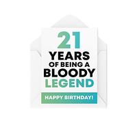 Tongue in Peach Tarjeta de felicitación de cumpleaños para 21 cumpleaños con texto en inglés Him Her Grandparents Mum Dad Brother Sister CBH199