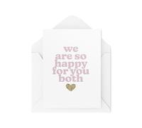 Tongue in Peach Tarjetas de boda para marido esposa - We Are So Happy For You Both - Tarjeta de boda para mejor amigo - Tarjetas de felicitación - CBH1807