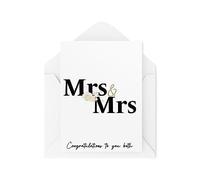 Tongue in Peach Tarjetas de boda para marido y esposa, tarjetas de recién casados, señora y señora, tarjeta de boda lesbiana, tarjetas de felicitación, tarjetas de matrimonio gay CBH1793