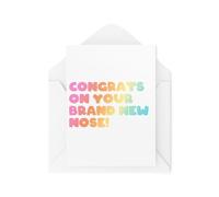 Tongue in Peach Tarjetas de cirugía cosmética - Tarjeta de trabajo de nariz - Felicitaciones por tu nueva nariz - Tarjeta de cirugía facial - Tarjetas de felicitación - CBH2032