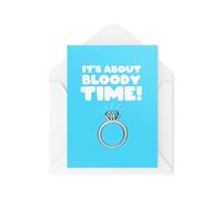 Tongue in Peach Tarjetas de compromiso - Tarjeta de compromiso - It's About Bloody Time - Tarjetas de prometida - Tarjetas de felicitación - CBH1954