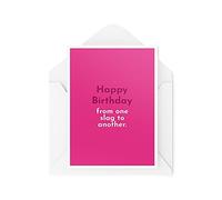 Tongue in Peach Tarjetas de cumpleaños divertidas tarjetas de mejor amigo de One Sl*g to Another Insult Profanity Banter for Her Bestie Colleague Broma novedad CBH525