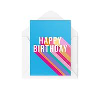 Tongue in Peach Tarjetas de feliz cumpleaños | Tarjeta arco iris | Para él sus amigos mejor amiga broma colega amigo colorido brillante genérico | CBH582