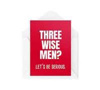 Tongue in Peach Tarjetas de Navidad divertidas | Tres hombres sabios Let's Be Serious Card | For Her Him Novedad Broma Banter Adulto Festivo Sweary Sarcasm | CBH718