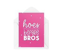 Tongue in Peach Tarjetas del día de Galentine - Hoes Way Before Bros - Tarjetas de ruptura - Tarjetas del día de San Valentín - Tarjetas de mejor amiga - Tarjeta femenina - CBH1598