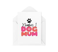 Tongue in Peach Tarjetas del perro - Número 1 Dog Mum - Tarjetas de dueño de mascotas - Tarjetas del día de la madre del perro - Tarjetas de cachorro - Mamá Perro - CBH1702