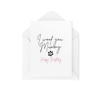 Tongue in Peach Tarjetas del perro - Tarjetas de mamá de perro - I Woof You Mummy - Tarjetas de mascotas - Lindas tarjetas de perros - CBH2010